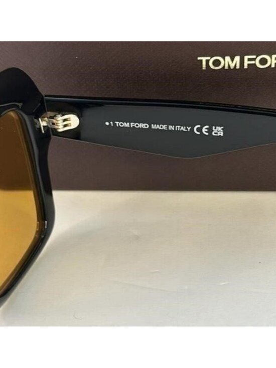 - ?- New Authentic Tom Ford Esme FT1157 01E Black Yellow